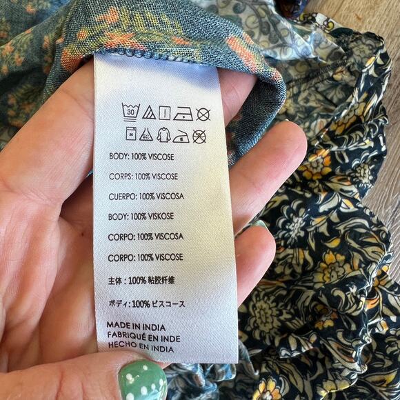 FREE PEOPLE Women's Bombay Mixed Print Duster In Navy Combo - Picture 8 of 9